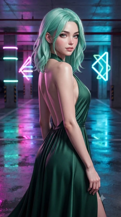 score_9, masterpiece, best quality, ultra-detailed, high-budget anime keyframe, editorial fashion photography, tasteful artistic composition, Japanese woman. close-up cowboy shot from the waist and thighs up, the character dominates the composition, 