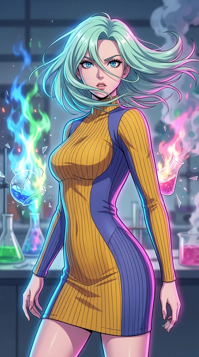 score_9, masterpiece, best quality, ultra-detailed, high-budget anime keyframe, clean line-art, cel-shading, Japanese woman. close-up cowboy shot from the waist and thighs up, the character dominates the composition, filling the frame with her large 