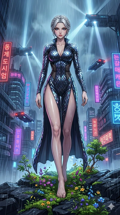 score_9, masterpiece, best quality, ultra-detailed, High-budget Anime Keyframe, vibrant colors, fluid line-art, expressive lighting, cinematic composition, Ufotable-style visual effects, top-tier animation quality, Korean woman with idol-like refined
