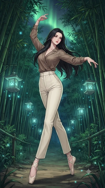 score_9, masterpiece, best quality, ultra-detailed, high-budget anime keyframe, gorgeous anime illustration, with clean line-art and distinct ink outlines, Korean woman. low angle full-body shot from head to toe showing her feet, filling the entire 9