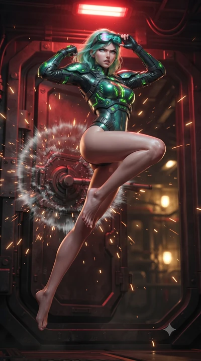 score_9, masterpiece, best quality, ultra-detailed, high-budget anime keyframe, editorial fashion photography, tasteful artistic composition, Japanese woman. low angle full-body shot from head to toe showing her feet, filling the entire 9:16 vertical