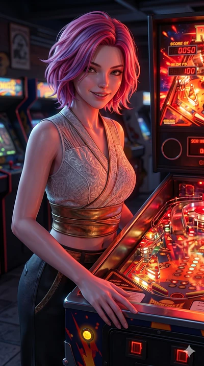 score_9, masterpiece, best quality, ultra-detailed, high-budget anime keyframe, semi-realistic 3D game render, Caucasian woman, strictly human ears. Upper body close-up from the thighs up, character filling the screen for maximum presence. Standing n