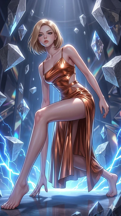 score_9, masterpiece, best quality, ultra-detailed, high-budget anime keyframe, editorial fashion photography, tasteful artistic composition, Korean woman. low angle full-body shot from head to toe showing her feet, filling the entire 9:16 vertical f
