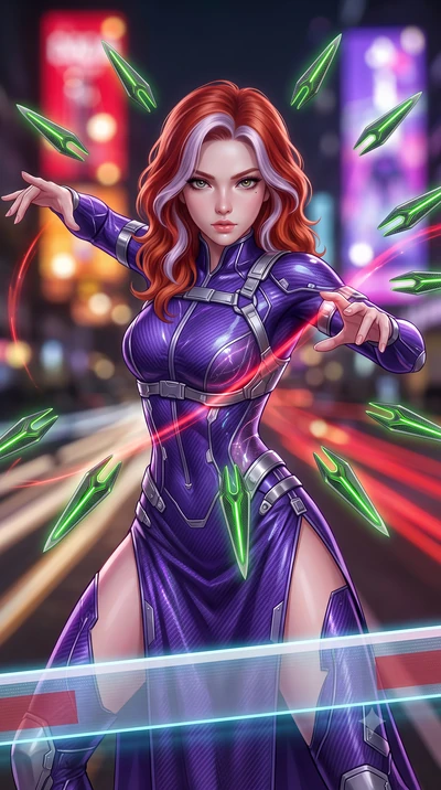 score_9, masterpiece, best quality, ultra-detailed, high-budget anime keyframe, semi-realistic 3D game render, editorial fashion photography, tasteful artistic composition, Caucasian woman. close-up cowboy shot from the waist and thighs up, the chara