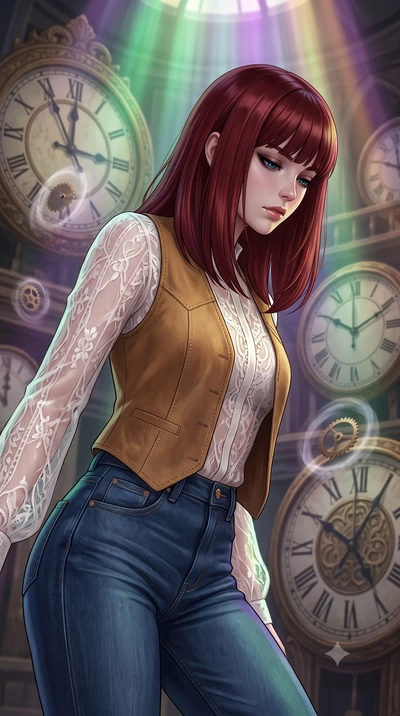 score_9, masterpiece, best quality, ultra-detailed, high-budget anime keyframe, editorial fashion photography, tasteful artistic composition, Caucasian woman, strictly human ears. close-up cowboy shot from the waist and thighs up, the character domin