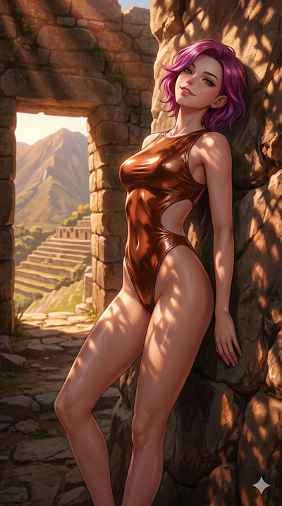 score_9, masterpiece, best quality, ultra-detailed, high-budget anime keyframe, editorial fashion photography, tasteful artistic composition, Caucasian woman, strictly human ears. cowboy shot from the thighs up, character and outfit filling the frame