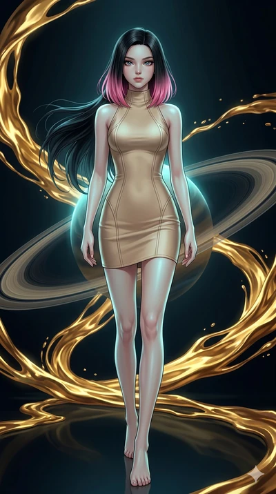 score_9, masterpiece, best quality, ultra-detailed, high-budget anime keyframe, editorial fashion photography, tasteful artistic composition, Korean woman. low angle full-body shot from head to toe showing her feet, filling the entire 9:16 vertical f