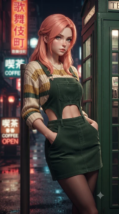 score_9, masterpiece, best quality, ultra-detailed, high-budget anime keyframe, editorial fashion photography, tasteful artistic composition, Japanese woman. close-up cowboy shot from the waist and thighs up, the character dominates the composition, 