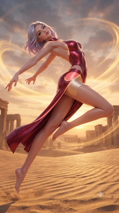 score_9, masterpiece, best quality, ultra-detailed, high-budget anime keyframe, editorial fashion photography, tasteful artistic composition, Caucasian woman. low angle full-body shot from head to toe showing her feet, filling the entire 9:16 vertica