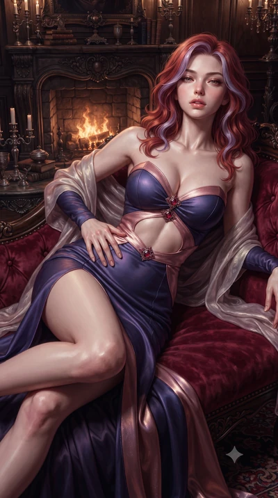 score_9, masterpiece, best quality, ultra-detailed, high-budget anime keyframe, editorial fashion photography, tasteful artistic composition, Caucasian woman. close-up cowboy shot from the waist and thighs up, the character dominates the composition,