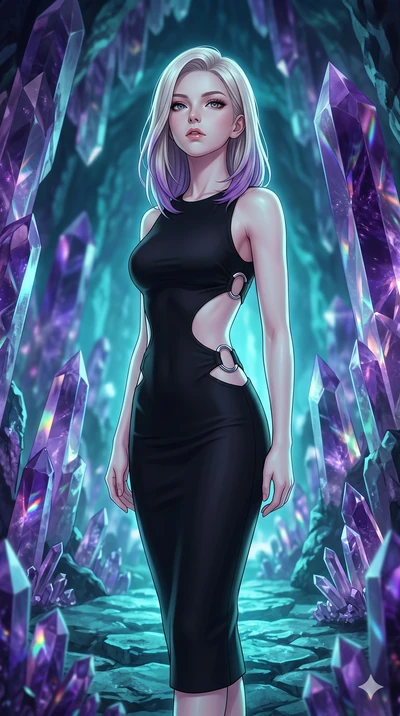 score_9, masterpiece, best quality, ultra-detailed, high-budget anime keyframe, editorial fashion photography, tasteful artistic composition, Caucasian woman, strictly human ears. cowboy shot from the thighs up, character and outfit filling the frame