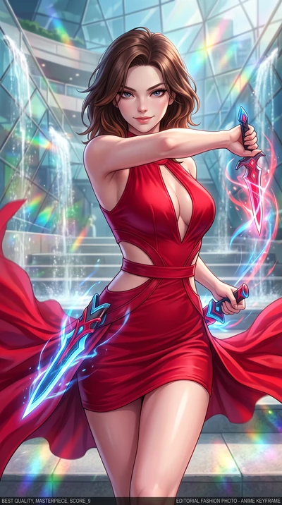 score_9, masterpiece, best quality, ultra-detailed, high-budget anime keyframe, editorial fashion photography, tasteful artistic composition, Korean woman. close-up cowboy shot from the waist and thighs up, the character dominates the composition, fi