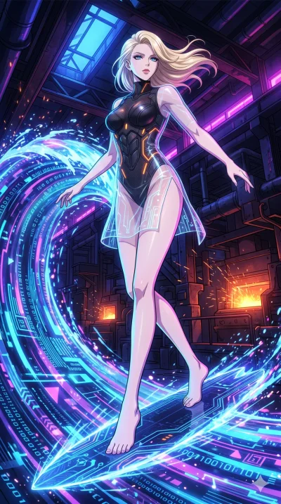 score_9, masterpiece, best quality, ultra-detailed, High-budget Anime Keyframe, vibrant colors, fluid line-art, expressive lighting, cinematic composition, Ufotable-style visual effects, top-tier animation quality, Caucasian woman with pale skin, blo