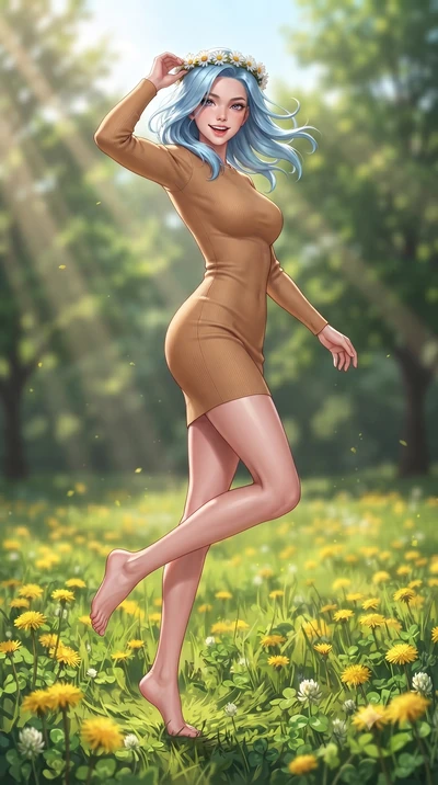 score_9, masterpiece, best quality, ultra-detailed, high-budget anime keyframe, editorial fashion photography, tasteful artistic composition, Korean woman. low angle full-body shot from head to toe showing her feet, filling the entire 9:16 vertical f