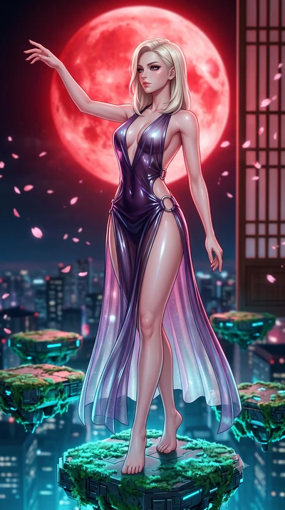 score_9, masterpiece, best quality, ultra-detailed, high-budget anime keyframe, semi-realistic 3D game render, editorial fashion photography, tasteful artistic composition, Caucasian woman. close-up cowboy shot from the waist and thighs up, the chara