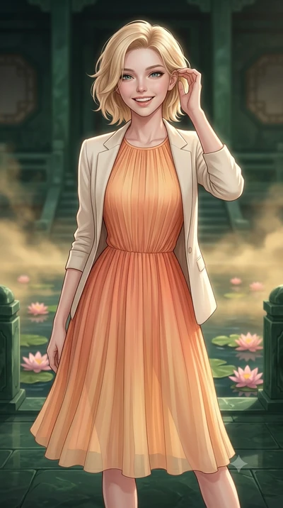 score_9, masterpiece, best quality, ultra-detailed, high-budget anime keyframe, editorial fashion photography, tasteful artistic composition, Caucasian woman, strictly human ears. close-up cowboy shot from the waist and thighs up, the character domin