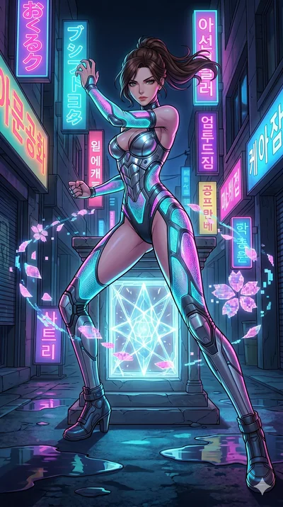 첨부의 캐릭터를 고정하여, 절대로 의상과 포즈를 동일하게 하지말고 현재 프롬프트 기반으로 이미지를 완전히 재구성해야해. score_9, masterpiece, best quality, ultra-detailed, high-budget anime movie keyframe, cinematic anime lighting, intricate line art, Caucasian (strictly human ears) woman. Dynamic full