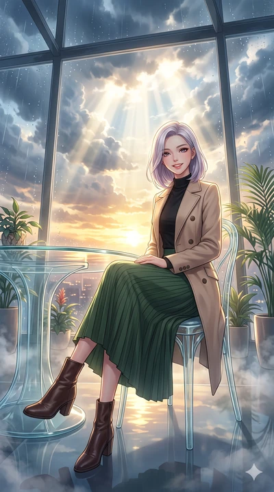score_9, masterpiece, best quality, ultra-detailed, high-budget anime keyframe, vibrant anime aesthetic, Caucasian woman, strictly human ears. low angle full-body shot from head to toe showing her feet, filling the entire 9:16 vertical frame with her