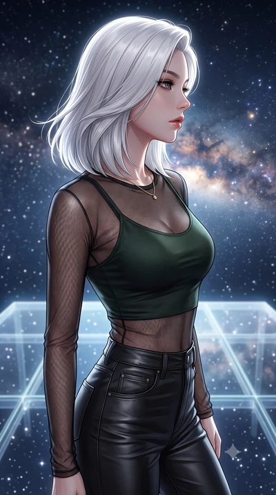 score_9, masterpiece, best quality, ultra-detailed, high-budget anime keyframe, editorial fashion photography, tasteful artistic composition, Korean woman. close-up cowboy shot from the waist and thighs up, the character dominates the composition, fi