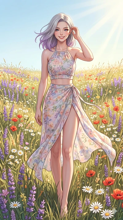 score_9, masterpiece, best quality, ultra-detailed, high-budget anime keyframe, editorial fashion photography, tasteful artistic composition, Caucasian woman, strictly human ears. cowboy shot from the thighs up, character and outfit filling the frame