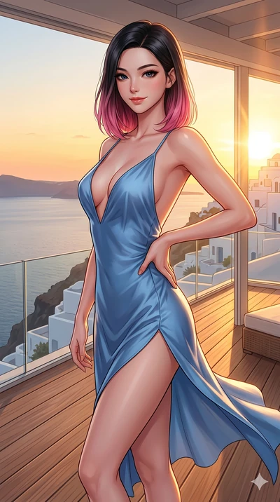 score_9, masterpiece, best quality, ultra-detailed, high-budget anime keyframe, editorial fashion photography, tasteful artistic composition, Korean woman. cowboy shot from the thighs up, character and outfit filling the frame for maximum editorial p