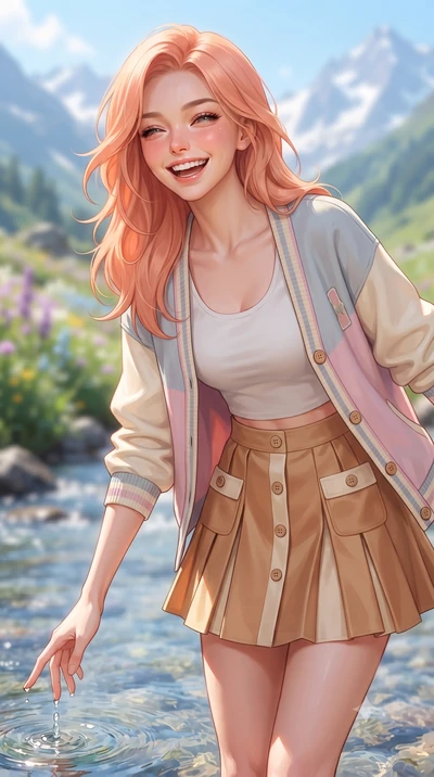 score_9, masterpiece, best quality, ultra-detailed, high-budget anime keyframe, editorial fashion photography, tasteful artistic composition, Japanese woman. close-up cowboy shot from the waist and thighs up, the character dominates the composition, 