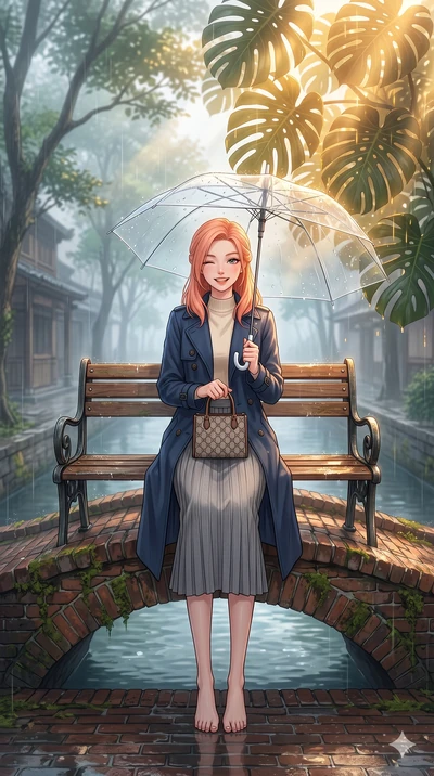 score_9, masterpiece, best quality, ultra-detailed, high-budget anime keyframe, vibrant anime aesthetic, Japanese woman. low angle full-body shot from head to toe showing her feet, filling the entire 9:16 vertical frame with her statuesque presence, 