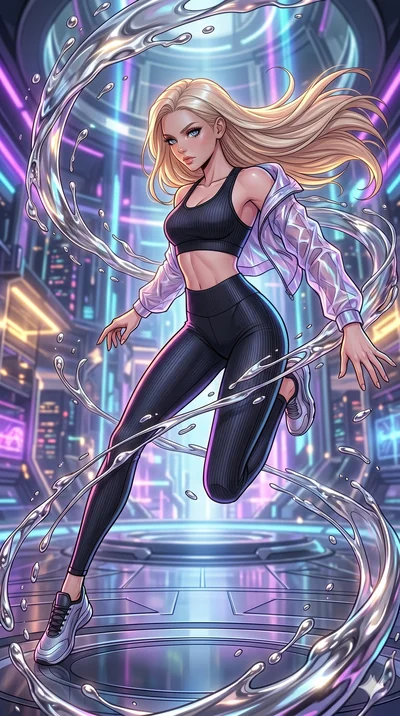 score_9, masterpiece, best quality, ultra-detailed, high-budget anime movie keyframe, cinematic anime lighting, intricate line art, Caucasian (strictly human ears) anime girl. Dynamic full-body shot stretching the vertical silhouette with extreme per