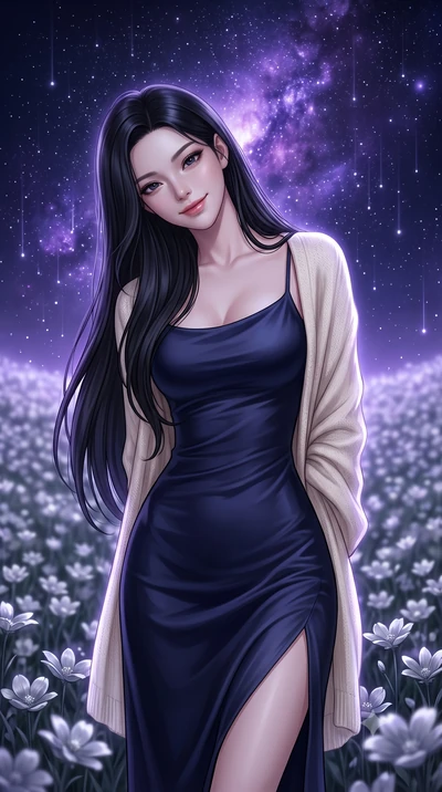 score_9, masterpiece, best quality, ultra-detailed, high-budget anime keyframe, editorial fashion photography, tasteful artistic composition, Korean woman. close-up cowboy shot from the waist and thighs up, the character dominates the composition, fi