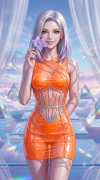 score_9, masterpiece, best quality, ultra-detailed, high-budget anime keyframe, editorial fashion photography, tasteful artistic composition, Caucasian woman, strictly human ears. close-up cowboy shot from the waist and thighs up, the character domin