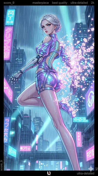 score_9, masterpiece, best quality, ultra-detailed, High-budget Anime Keyframe, vibrant colors, fluid line-art, expressive lighting, cinematic composition, Ufotable-style visual effects, top-tier animation quality, Japanese woman with delicate and el