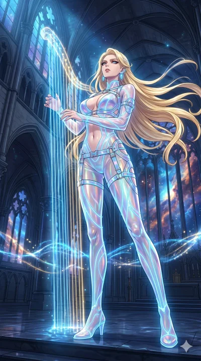 score_9, masterpiece, best quality, ultra-detailed, High-budget Anime Keyframe, vibrant colors, fluid line-art, expressive lighting, cinematic composition, Ufotable-style visual effects, top-tier animation quality, Caucasian woman with pale skin, blo