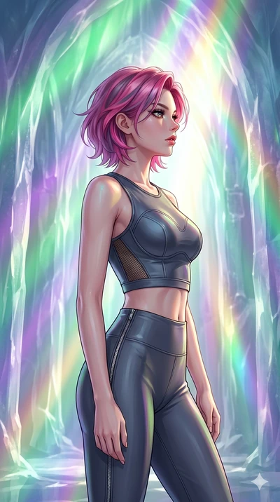 score_9, masterpiece, best quality, ultra-detailed, high-budget anime keyframe, editorial fashion photography, tasteful artistic composition, Caucasian woman, strictly human ears. cowboy shot from the thighs up, character and outfit filling the frame