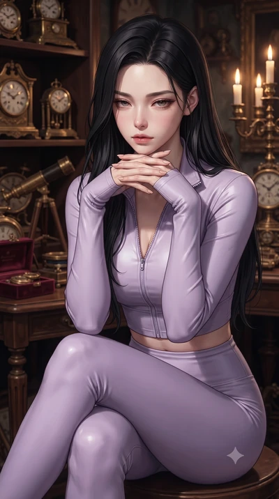 score_9, masterpiece, best quality, ultra-detailed, high-budget anime keyframe, editorial fashion photography, tasteful artistic composition, Korean woman. close-up cowboy shot from the waist and thighs up, the character dominates the composition, fi