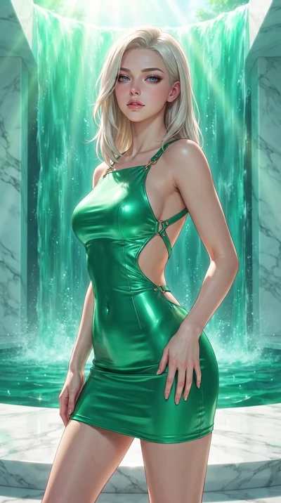score_9, masterpiece, best quality, ultra-detailed, high-budget anime keyframe, editorial fashion photography, tasteful artistic composition, Caucasian woman. close-up cowboy shot from the waist and thighs up, the character dominates the composition,