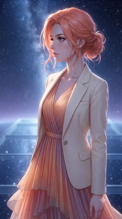 score_9, masterpiece, best quality, ultra-detailed, high-budget anime keyframe, editorial fashion photography, tasteful artistic composition, Japanese woman. close-up cowboy shot from the waist and thighs up, the character dominates the composition, 