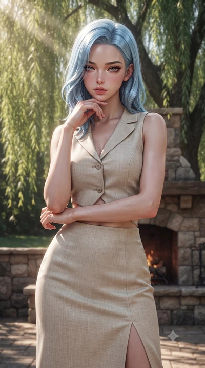 score_9, masterpiece, best quality, ultra-detailed, high-budget anime keyframe, editorial fashion photography, tasteful artistic composition, Korean woman. close-up cowboy shot from the waist and thighs up, the character dominates the composition, fi