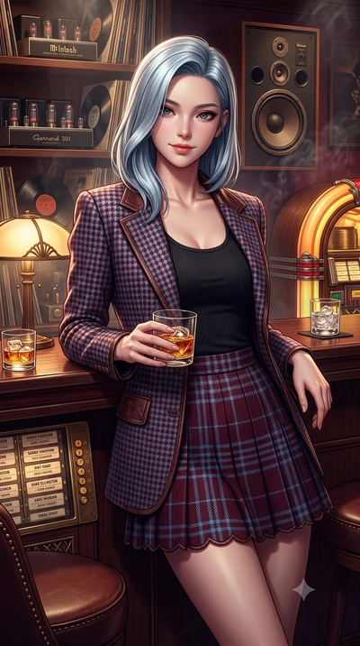 score_9, masterpiece, best quality, ultra-detailed, high-budget anime keyframe, semi-realistic 3D game render, editorial fashion photography, tasteful artistic composition, Korean woman. close-up cowboy shot from the waist and thighs up, the characte