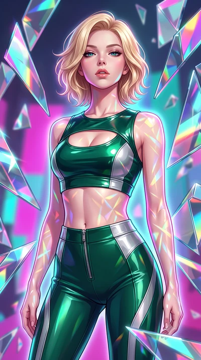 score_9, masterpiece, best quality, ultra-detailed, high-budget anime keyframe, editorial fashion photography, tasteful artistic composition, Caucasian woman. close-up cowboy shot from the waist and thighs up, the character dominates the composition,