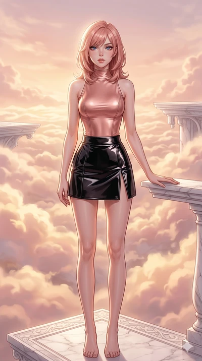 score_9, masterpiece, best quality, ultra-detailed, high-budget anime keyframe, editorial fashion photography, tasteful artistic composition, Japanese woman. cowboy shot from the thighs up, character and outfit filling the frame for maximum editorial