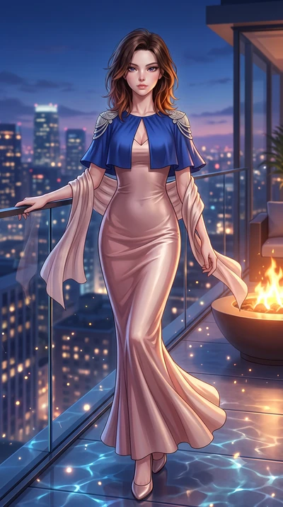 score_9, masterpiece, best quality, ultra-detailed, high-budget anime keyframe, semi-realistic 3D game render, editorial fashion photography, tasteful artistic composition, Korean woman. low angle full-body shot from head to toe showing her feet, fil