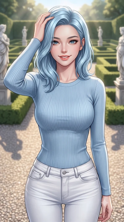 score_9, masterpiece, best quality, ultra-detailed, high-budget anime keyframe, editorial fashion photography, tasteful artistic composition, Korean woman woman. close-up cowboy shot from the waist and thighs up, the character dominates the compositi