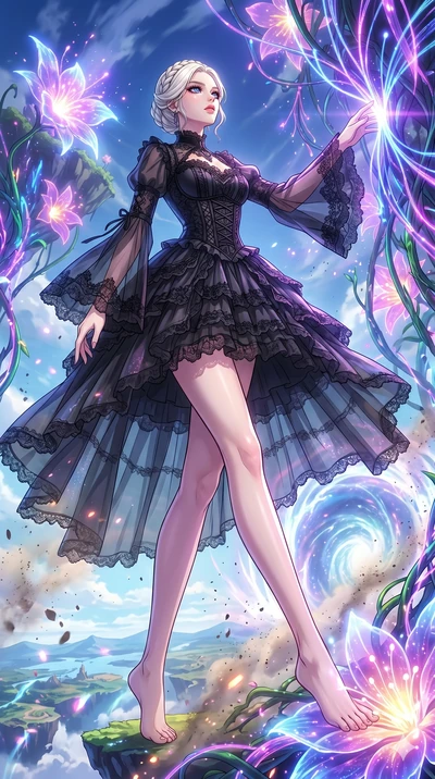 score_9, masterpiece, best quality, ultra-detailed, High-budget Anime Keyframe, vibrant colors, fluid line-art, expressive lighting, cinematic composition, Ufotable-style visual effects, top-tier animation quality, Korean woman with idol-like refined