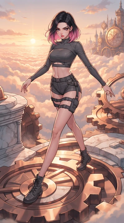 score_9, masterpiece, best quality, ultra-detailed, high-budget anime keyframe, editorial fashion photography, tasteful artistic composition, gorgeous anime illustration, with clean line-art, distinct ink outlines, and high-contrast stereoscopic dept
