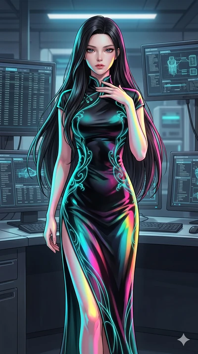 score_9, masterpiece, best quality, ultra-detailed, high-budget anime keyframe, editorial fashion photography, tasteful artistic composition, Korean woman. cowboy shot from the thighs up, character and outfit filling the frame for maximum editorial p