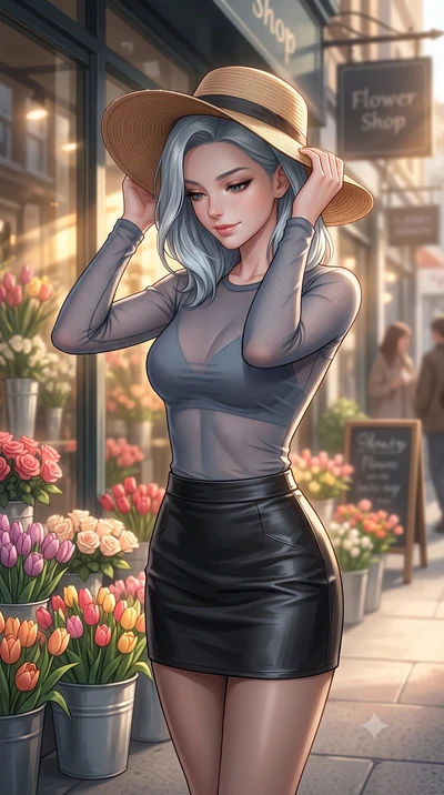 score_9, masterpiece, best quality, ultra-detailed, high-budget anime keyframe, editorial fashion photography, tasteful artistic composition, Korean woman woman. close-up cowboy shot from the waist and thighs up, the character dominates the compositi