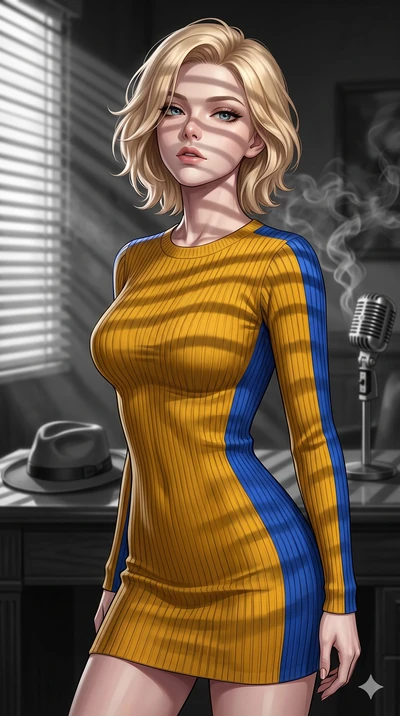 score_9, masterpiece, best quality, ultra-detailed, high-budget anime keyframe, editorial fashion photography, tasteful artistic composition, Caucasian woman, strictly human ears. close-up cowboy shot from the waist and thighs up, the character domin