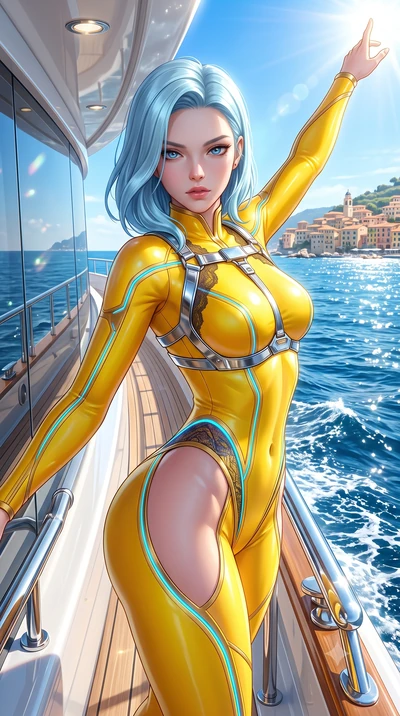 score_9, masterpiece, best quality, ultra-detailed, high-budget anime keyframe, semi-realistic 3D game render, editorial fashion photography, tasteful artistic composition, Korean woman. close-up cowboy shot from the waist and thighs up, the characte