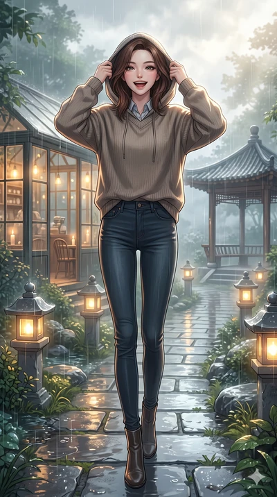 score_9, masterpiece, best quality, ultra-detailed, high-budget anime keyframe, vibrant anime aesthetic, Korean woman. low angle full-body shot from head to toe showing her feet, filling the entire 9:16 vertical frame with her statuesque presence, st