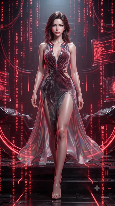 score_9, masterpiece, best quality, ultra-detailed, high-budget anime keyframe, editorial fashion photography, tasteful artistic composition, Korean woman. low angle full-body shot from head to toe showing her feet, filling the entire 9:16 vertical f